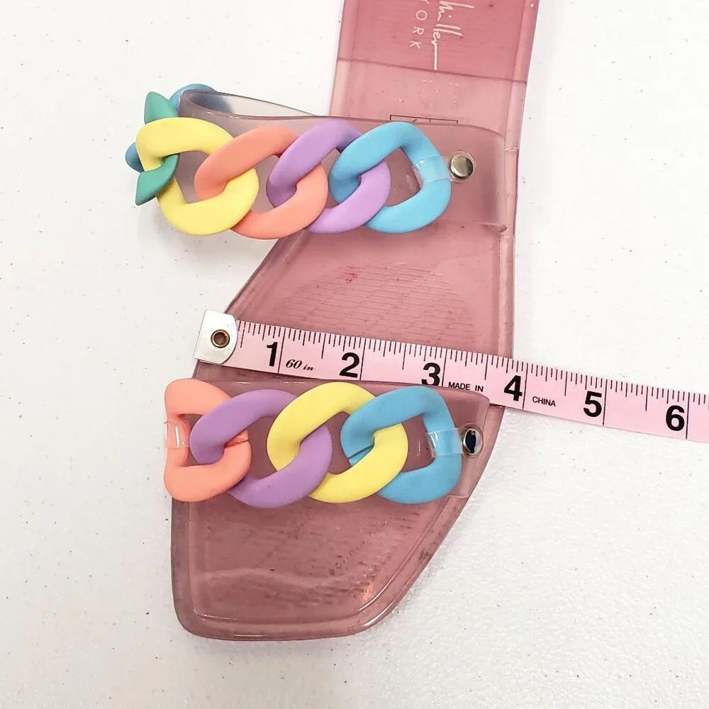 Nicole Miller Womens Pink Jelly Cherrie Sandals Size 9 - Picture 7 of 8